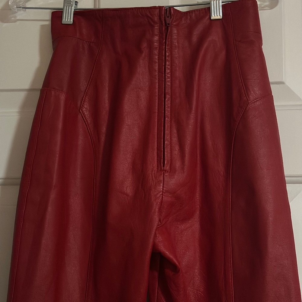 Red leather pants - Picture 1 of 4